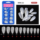 100PCS Almond Fake Nails Long Coffin Ballerina False Nails Full Cover Artificial French Nail Tips For Extension Tools